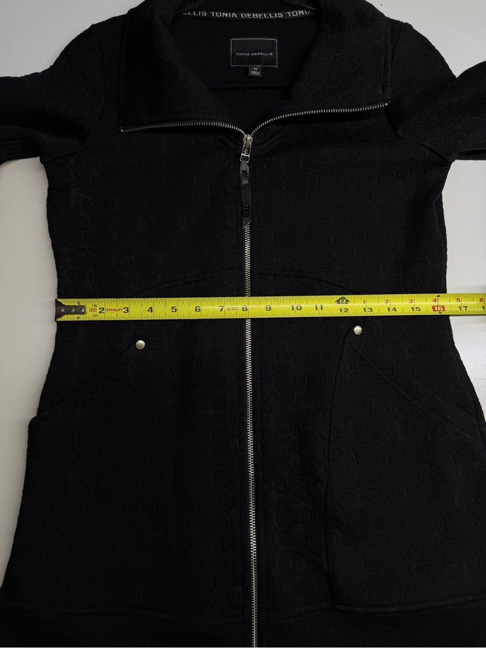 Tonia DeBellis Molly Jacket Logo Damask Black M - Picture 9 of 10